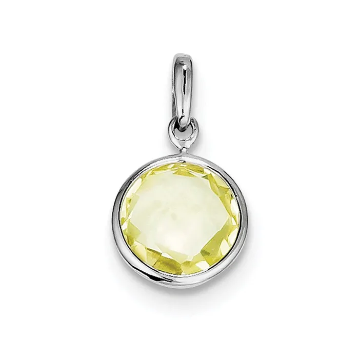 Necklaces Sterling Silver Rhodiumplated Lemon Quartz Pendant Goldia