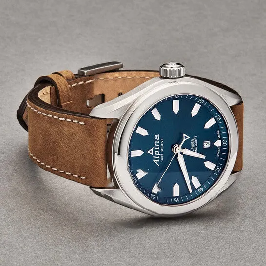 Original Alpina Quartz Blue Dial Brown Leather Mens Watch AL240NS4E6 JMS always Watches Original Alpina Quartz Blue Dial Brown Leather Mens Watch AL240NS4E6 JMS always Watches