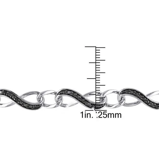 Original AMOUR 14 CT TW Black Diamond Infinity Link Bracelet In Sterling Silver with Black Rhodium JMS always Bracelets Original AMOUR 14 CT TW Black Diamond Infinity Link Bracelet In Sterling Silver with Black Rhodium JMS always Bracelets