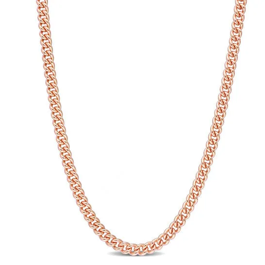 Original AMOUR 44mm Curb Link Chain Necklace In Rose Plated Sterling Silver 24 In JMS always Necklaces Original AMOUR 44mm Curb Link Chain Necklace In Rose Plated Sterling Silver 24 In JMS always Necklaces