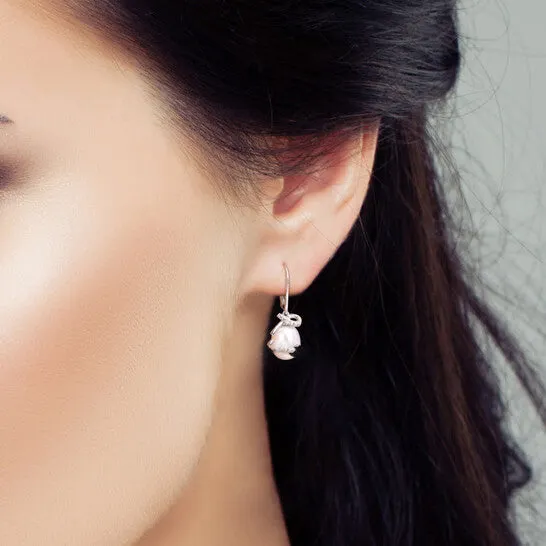 Original AMOUR 758mm Freshwater Cultured Pearl and Diamond Accent Leverback Earrings In Sterling Silver JMS always Earrings Original AMOUR 758mm Freshwater Cultured Pearl and Diamond Accent Leverback Earrings In Sterling Silver JMS always Earrings