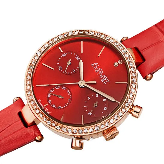 Original August Steiner Quartz Diamond Red Dial Ladies Watch AS8288RD JMS always Watches Original August Steiner Quartz Diamond Red Dial Ladies Watch AS8288RD JMS always Watches