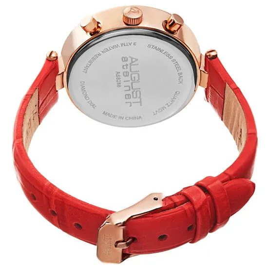 Original August Steiner Quartz Diamond Red Dial Ladies Watch AS8288RD JMS always Watches Original August Steiner Quartz Diamond Red Dial Ladies Watch AS8288RD JMS always Watches