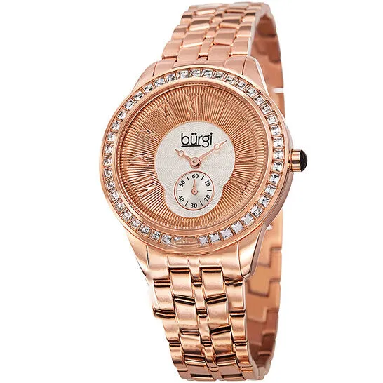 Original Burgi Silver and Gold Dial Rose Goldtone Ladies Watch BUR106RG JMS always Rings Original Burgi Silver and Gold Dial Rose Goldtone Ladies Watch BUR106RG JMS always Rings