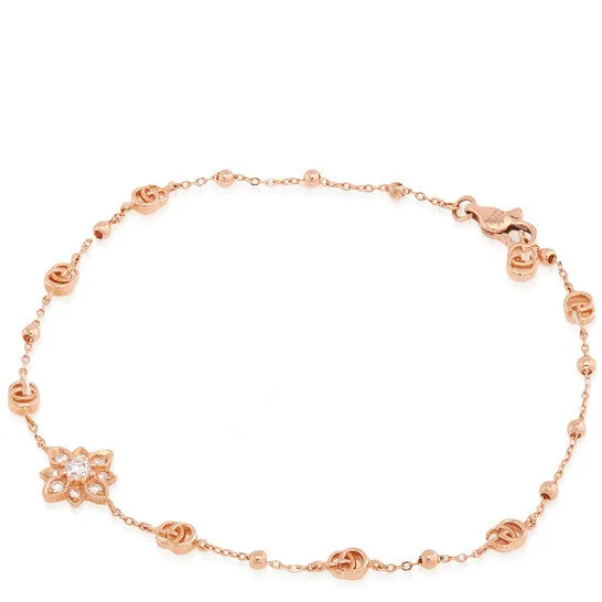 Original Gucci Flora Rose Gold Station Bracelet with Diamonds 017ct JMS always Bracelets Original Gucci Flora Rose Gold Station Bracelet with Diamonds 017ct JMS always Bracelets