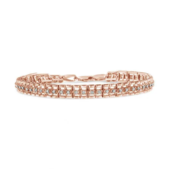 Original Haus of Brilliance 10K Rose Gold Plated 925 Sterling Silver 20 Cttw Diamond DoubleLink 7 Tennis Bracelet IJ Color I3 Clarity JMS always Bracelets Original Haus of Brilliance 10K Rose Gold Plated 925 Sterling Silver 20 Cttw Diamond DoubleLink 7 Tennis Bracelet IJ Color I3 Clarity JMS always Bracelets