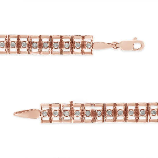 Original Haus of Brilliance 10K Rose Gold Plated 925 Sterling Silver 20 Cttw Diamond DoubleLink 7 Tennis Bracelet IJ Color I3 Clarity JMS always Bracelets