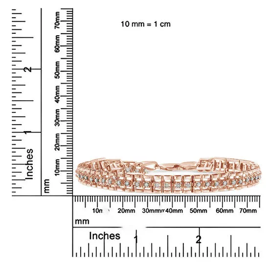 Original Haus of Brilliance 10K Rose Gold Plated 925 Sterling Silver 20 Cttw Diamond DoubleLink 7 Tennis Bracelet IJ Color I3 Clarity JMS always Bracelets