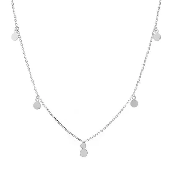 Original Kylie Harper Sterling Silver Dangling Disc Charm Choker Necklace JMS always Necklaces