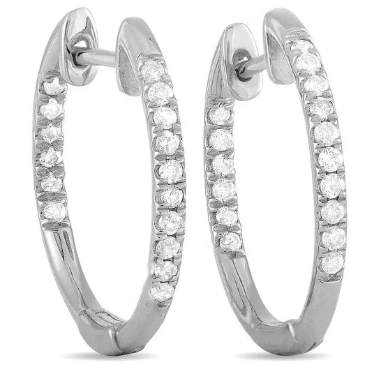 Original LB Exclusive 14K White Gold 025ct Diamond Inside Out Hoop Earrings JMS always Earrings Original LB Exclusive 14K White Gold 025ct Diamond Inside Out Hoop Earrings JMS always Earrings