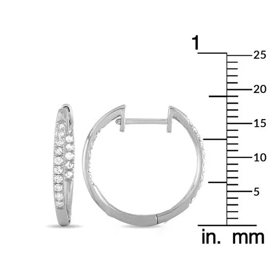 Original LB Exclusive 14K White Gold 025ct Diamond Inside Out Hoop Earrings JMS always Earrings Original LB Exclusive 14K White Gold 025ct Diamond Inside Out Hoop Earrings JMS always Earrings