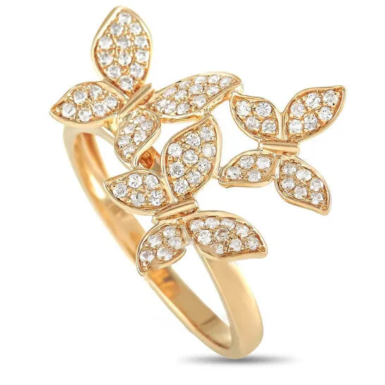 Original LB Exclusive 14K Yellow Gold 030 ct Diamond Butterfly Ring JMS always Rings Original LB Exclusive 14K Yellow Gold 030 ct Diamond Butterfly Ring JMS always Rings
