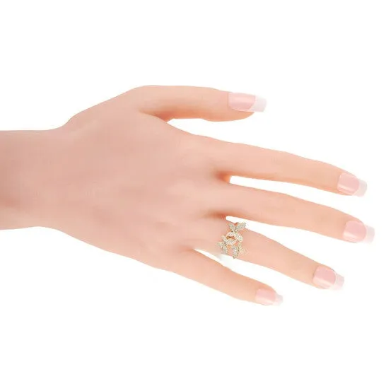 Original LB Exclusive 14K Yellow Gold 030 ct Diamond Butterfly Ring JMS always Rings Original LB Exclusive 14K Yellow Gold 030 ct Diamond Butterfly Ring JMS always Rings