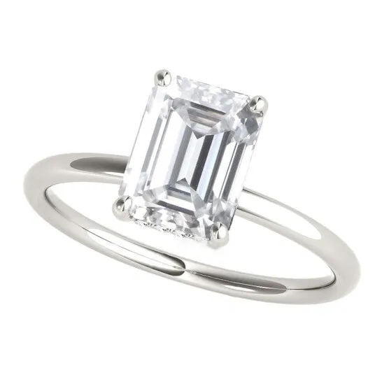 Original Maulijewels 205 Carat Emerald Cut Moissanite Natural Diamond Womens Engagement Rings In 10K White Gold JMS always Rings Original Maulijewels 205 Carat Emerald Cut Moissanite Natural Diamond Womens Engagement Rings In 10K White Gold JMS always Rings
