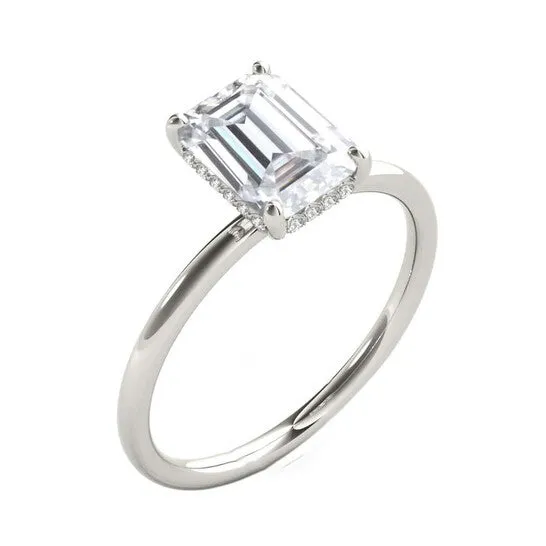 Original Maulijewels 205 Carat Emerald Cut Moissanite Natural Diamond Womens Engagement Rings In 10K White Gold JMS always Rings Original Maulijewels 205 Carat Emerald Cut Moissanite Natural Diamond Womens Engagement Rings In 10K White Gold JMS always Rings