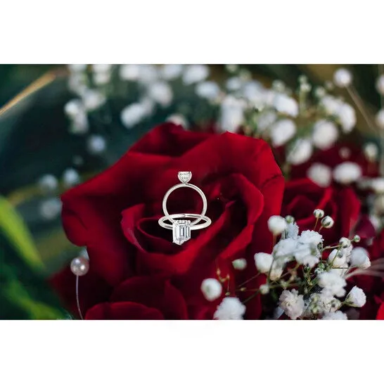 Original Maulijewels 205 Carat Emerald Cut Moissanite Natural Diamond Womens Engagement Rings In 10K White Gold JMS always Rings Original Maulijewels 205 Carat Emerald Cut Moissanite Natural Diamond Womens Engagement Rings In 10K White Gold JMS always Rings