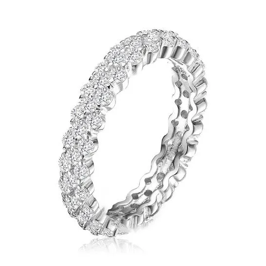 Original Megan Walford Sterling Silver Round Cubic Zirconia Curved Eternity Ring JMS always Rings Original Megan Walford Sterling Silver Round Cubic Zirconia Curved Eternity Ring JMS always Rings