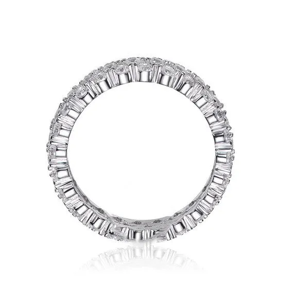 Original Megan Walford Sterling Silver Round Cubic Zirconia Curved Eternity Ring JMS always Rings Original Megan Walford Sterling Silver Round Cubic Zirconia Curved Eternity Ring JMS always Rings