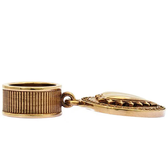 Original Roberto Cavalli Ladies Antique Gold Tone Heart Pendant Ring JMS always Rings Original Roberto Cavalli Ladies Antique Gold Tone Heart Pendant Ring JMS always Rings