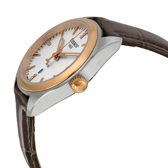 Original Tissot PR100 Silver Dial Brown Leather Ladies Watch T1012102603600 JMS always Watches Original Tissot PR100 Silver Dial Brown Leather Ladies Watch T1012102603600 JMS always Watches