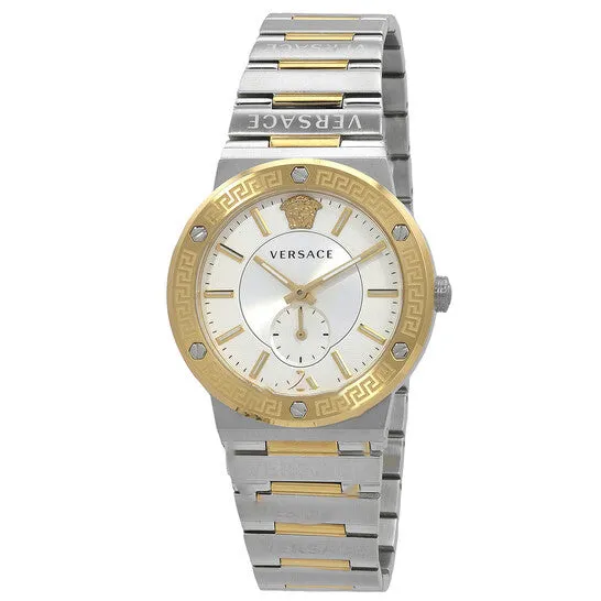 Original Versace Greca Logo Quartz White Dial TwoTone Mens Watch VEVI00320 JMS always Rings Original Versace Greca Logo Quartz White Dial TwoTone Mens Watch VEVI00320 JMS always Rings