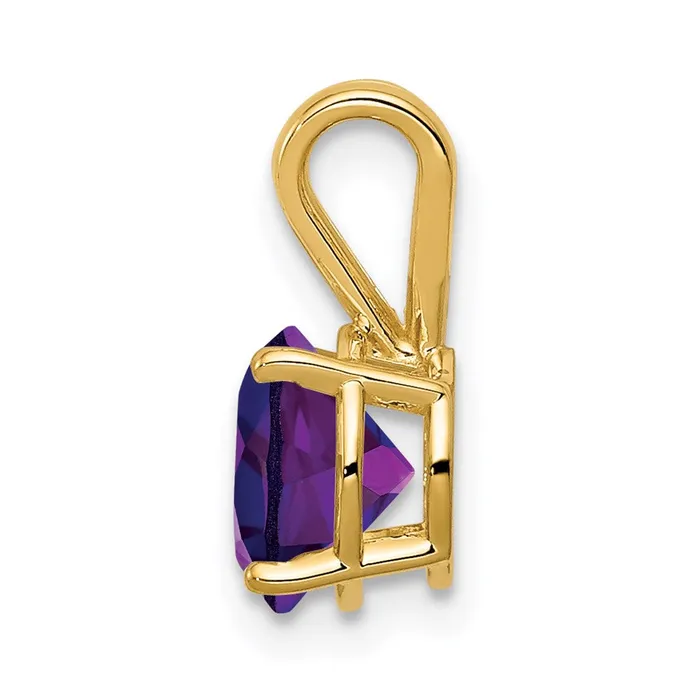 PreStyled Sets 14K Yellow Gold 7mm Amethyst Checker pendant Goldia