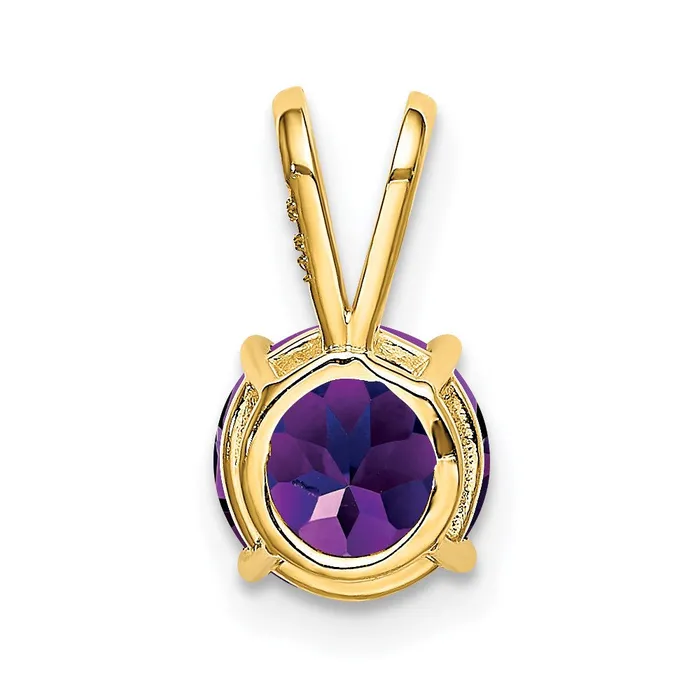 PreStyled Sets 14K Yellow Gold 7mm Amethyst Checker pendant Goldia
