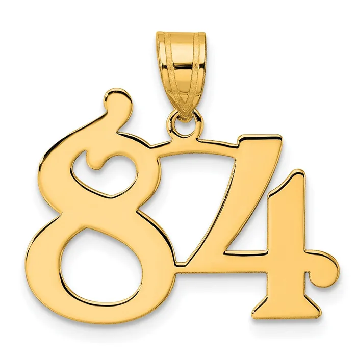 PreStyled Sets 14k Yellow Gold Polished Number 84 Pendant Goldia