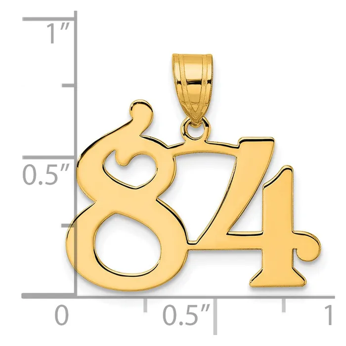 PreStyled Sets 14k Yellow Gold Polished Number 84 Pendant Goldia