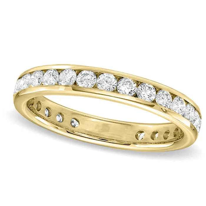 PreStyled Sets Goldia 150 CT TW Certified Natural Diamond Eternity Wedding Band in Solid 18K Gold GSI2