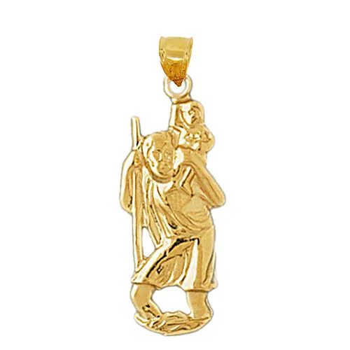 PreStyled Sets Goldia 14K Gold 22MM Saint Christopher Pendant