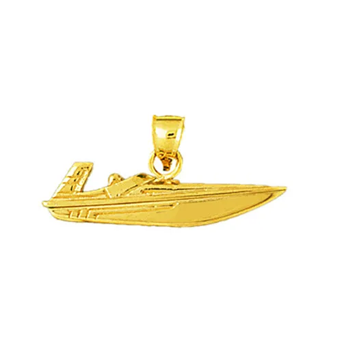 PreStyled Sets Goldia 14K Gold 30MM Speed Race Boat Pendant