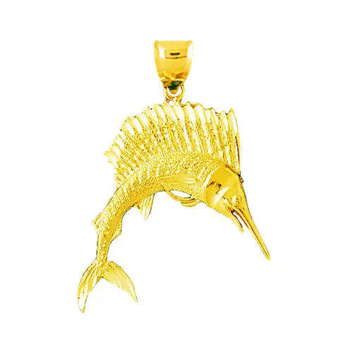 PreStyled Sets Goldia 14K Gold 38MM Sailfish Pendant