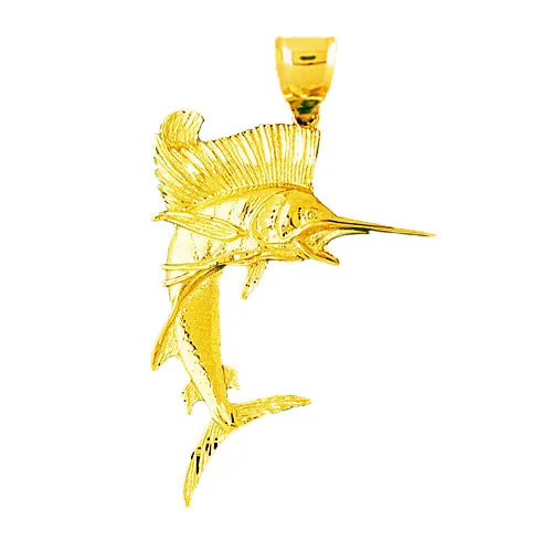 PreStyled Sets Goldia 14K Gold Open Mouth Sailfish Pendant