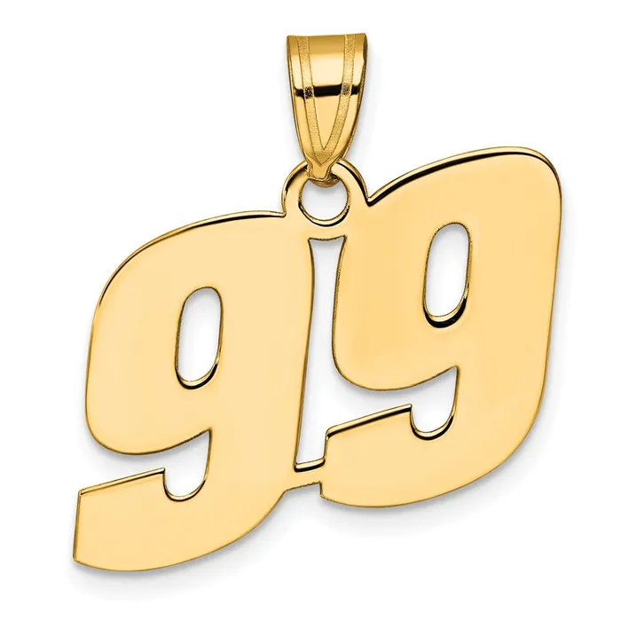 PreStyled Sets Goldia 14k Yellow Gold Polished Block Number 99 Pendant