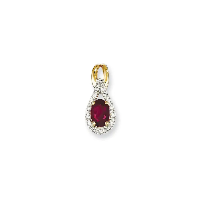 PreStyled Sets Goldia 14K Yellow Gold Real Diamond u0026 Ruby Pendant