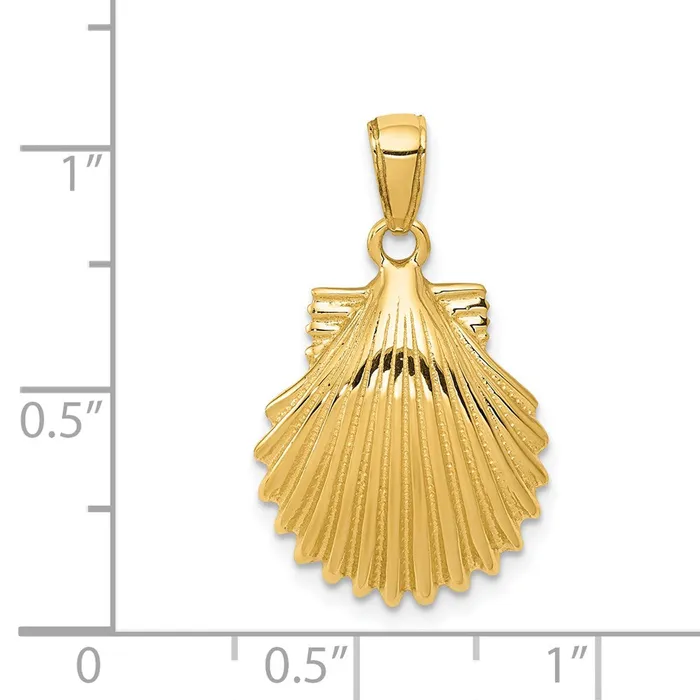 PreStyled Sets Goldia 14k Yellow Gold Scallop Shell Pendant
