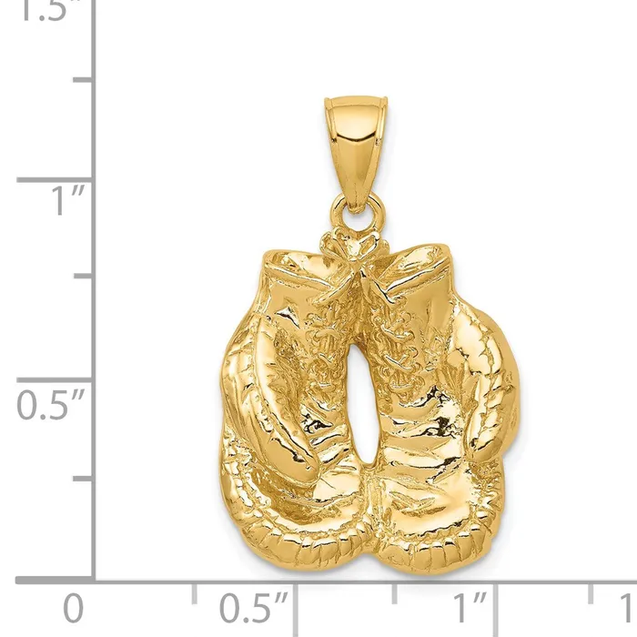 PreStyled Sets Goldia 14k Yellow Gold Solid Polished OpenBacked Boxing Gloves Pendant