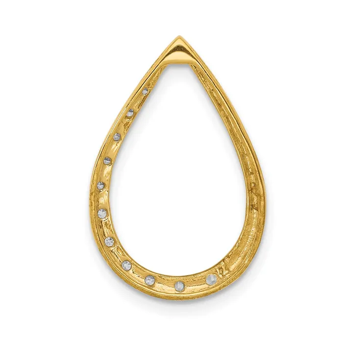 PreStyled Sets Goldia Solid 14k Yellow Gold Polished 110ct Simulated CZ Teardrop Chain Slide PreStyled Sets Goldia Solid 14k Yellow Gold Polished 110ct Simulated CZ Teardrop Chain Slide