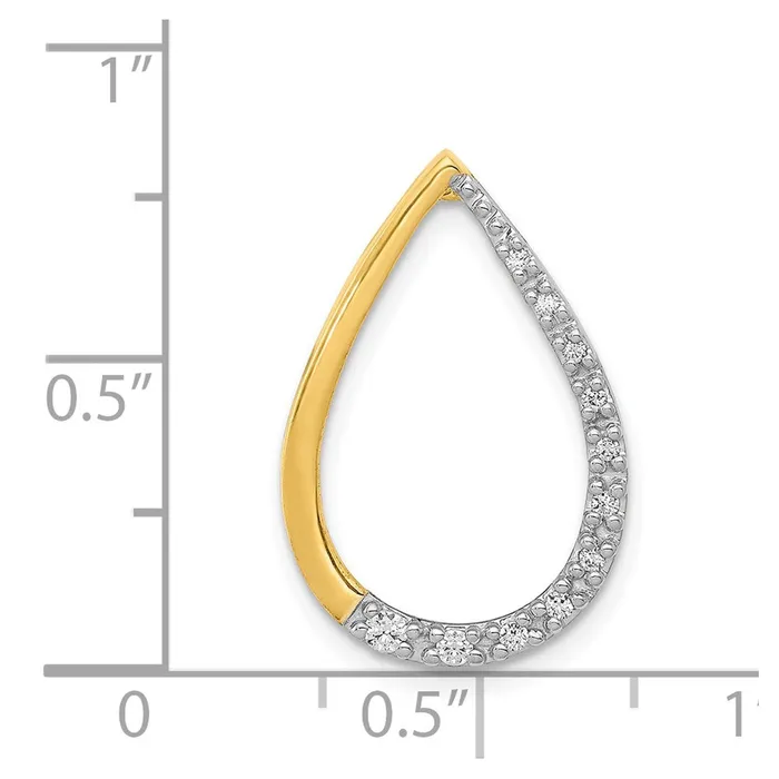 PreStyled Sets Goldia Solid 14k Yellow Gold Polished 110ct Simulated CZ Teardrop Chain Slide PreStyled Sets Goldia Solid 14k Yellow Gold Polished 110ct Simulated CZ Teardrop Chain Slide