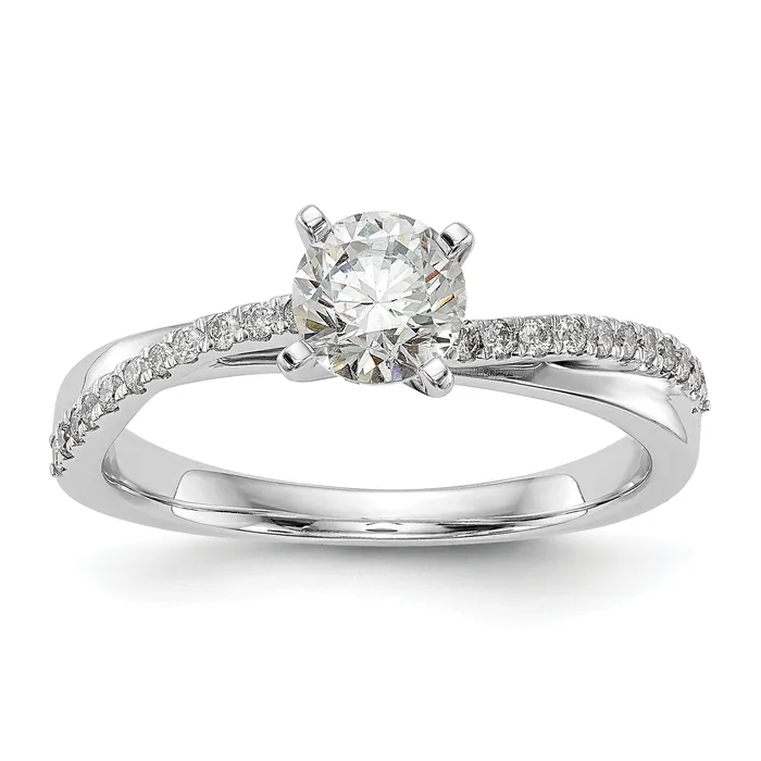 Rings 015ct CZ Solid Real 14k White Gold Peg Set ByPass Engagement Ring Goldia Rings 015ct CZ Solid Real 14k White Gold Peg Set ByPass Engagement Ring Goldia