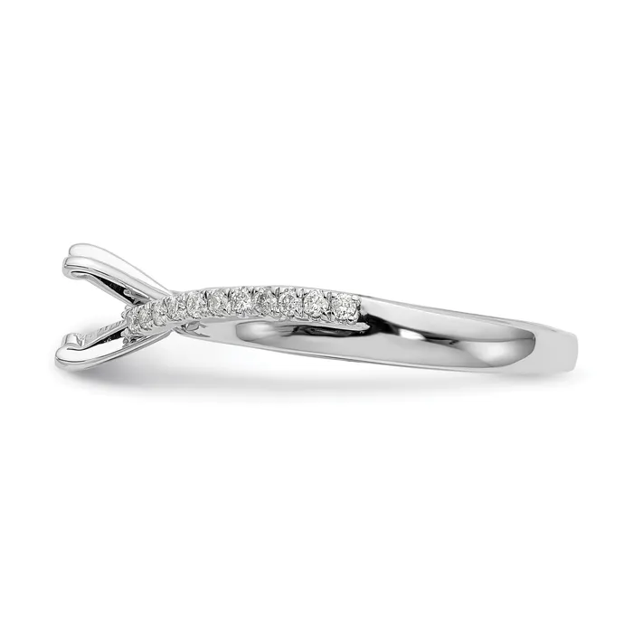 Rings 015ct CZ Solid Real 14k White Gold Peg Set ByPass Engagement Ring Goldia