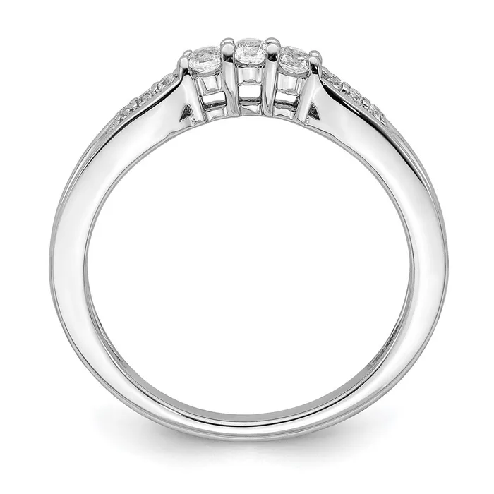 Rings 018ct CZ Solid Real 14k White Gold Wedding Band Ring Goldia