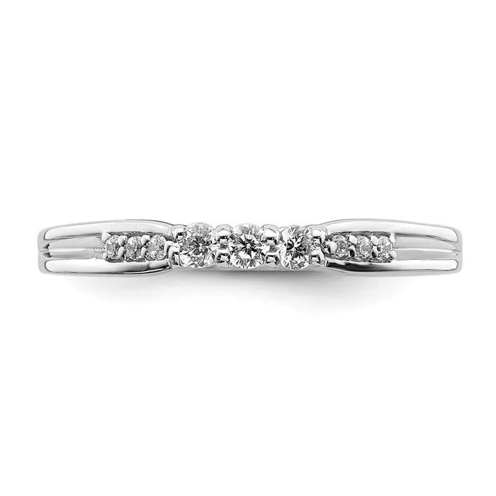 Rings 018ct CZ Solid Real 14k White Gold Wedding Band Ring Goldia