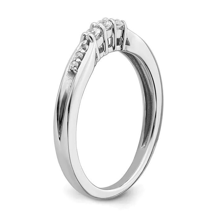 Rings 018ct CZ Solid Real 14k White Gold Wedding Band Ring Goldia