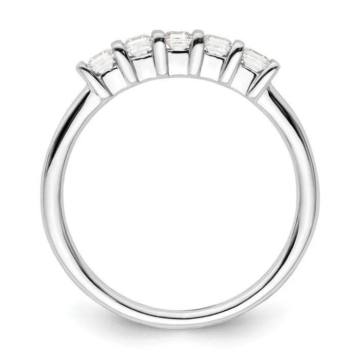 Rings 033ct CZ Solid Real 14K White Gold 5Stone Wedding Band Ring Goldia