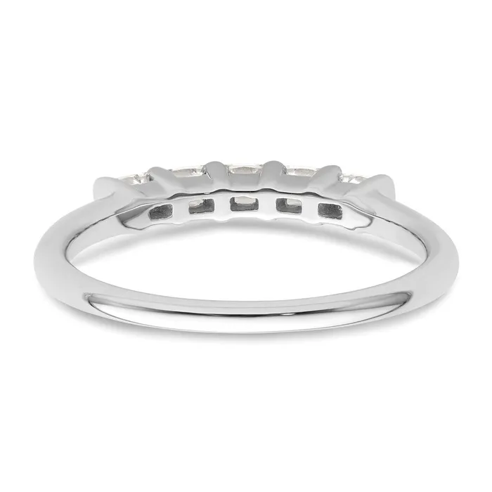 Rings 033ct CZ Solid Real 14K White Gold 5Stone Wedding Band Ring Goldia