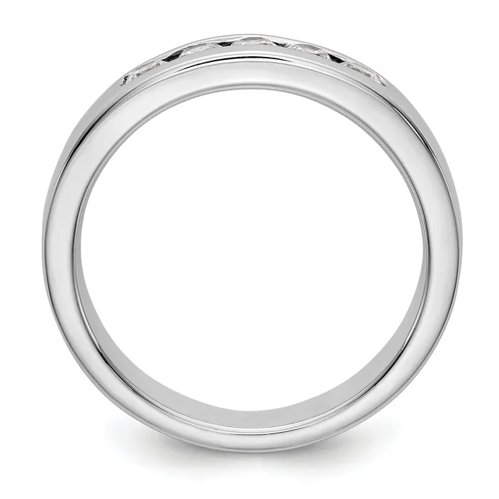 Rings 035ct CZ Solid Real 14K White Gold 526mm Stone Channel Wedding Band Ring Goldia
