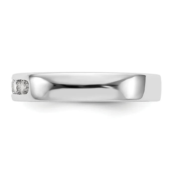 Rings 035ct CZ Solid Real 14K White Gold 526mm Stone Channel Wedding Band Ring Goldia