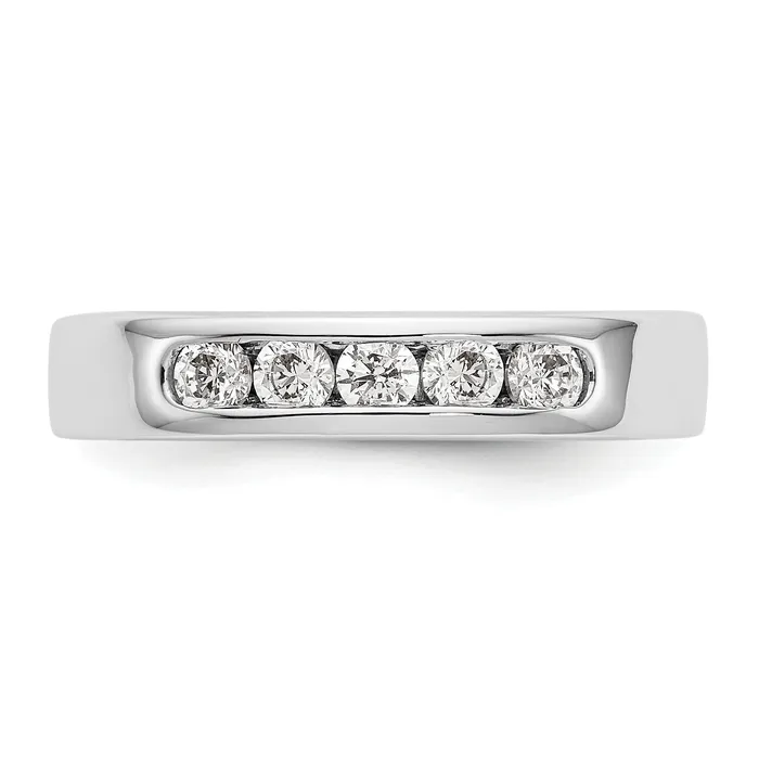 Rings 035ct CZ Solid Real 14K White Gold 526mm Stone Channel Wedding Band Ring Goldia